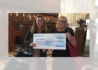 Caroline & Mandy in Peterborough Cathedral