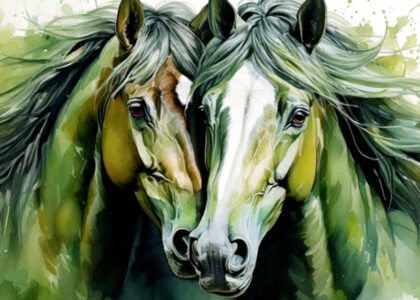 Watercolour Horses